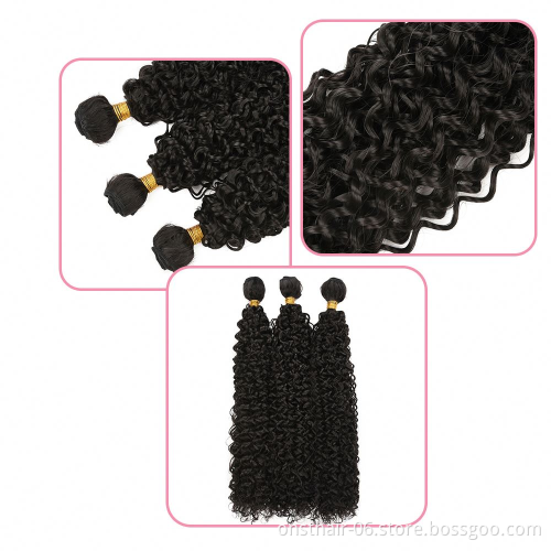 Afro Kinky Curly Ombre hair bundles Synthetic hair Super Long Curl Blonde Brown Bundles With Hair Extensions